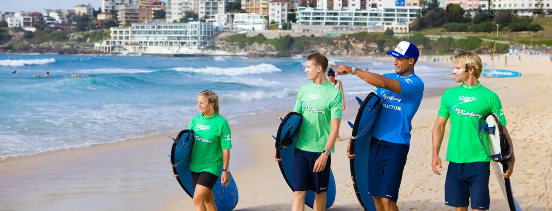 Beginner surf lesson at Bondi Beach