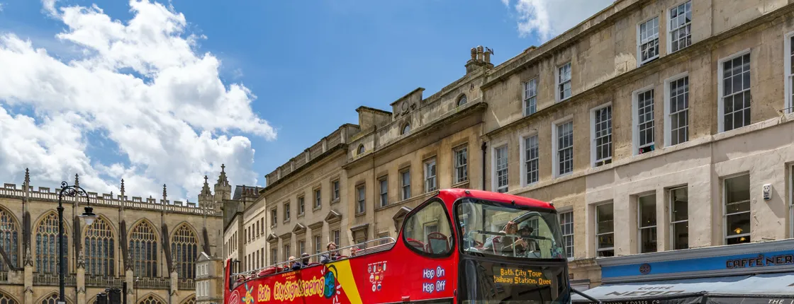 Hop-on hop-off City Sightseeing bus tour of Bath