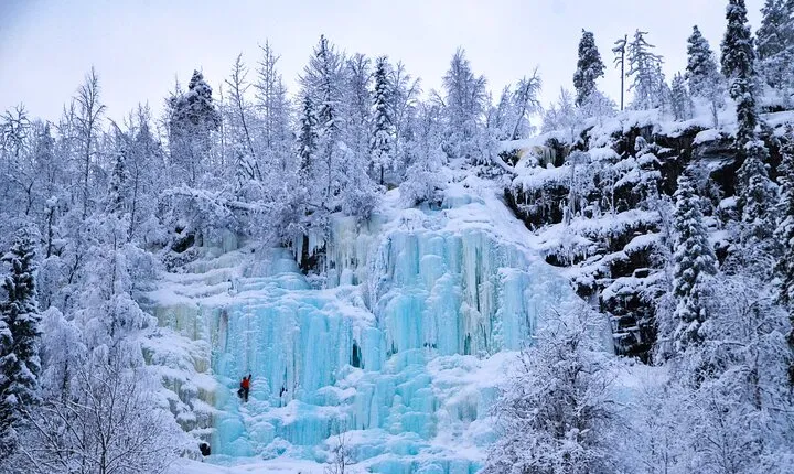 Korouoma Canyon Frozen Waterfalls 