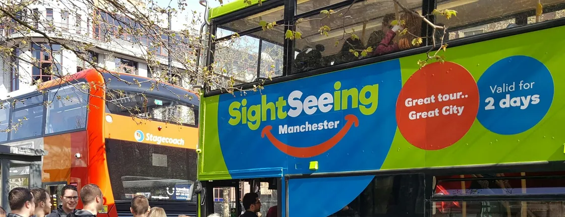 Manchester hop-on hop-off sightseeing bus tour