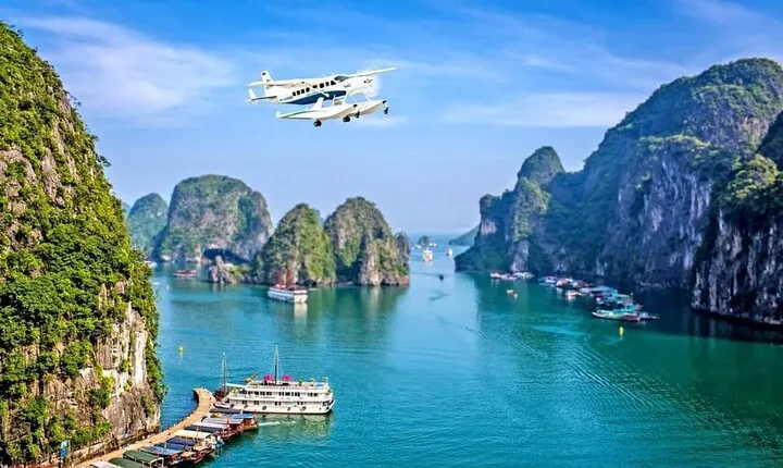 Halong Bay Sightseeing With Seaplane -A Great View of UNESCO World Heritage Site