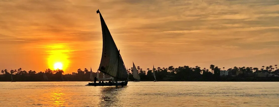 Sunset Cruise by Traditional Felucca with Luxor Temple by Night