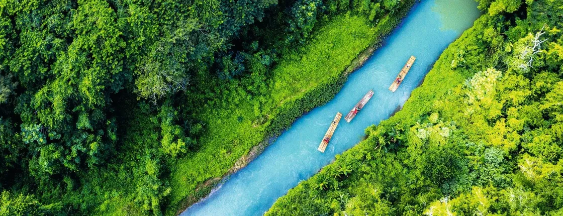 Bamboo rafting on Martha Brae River