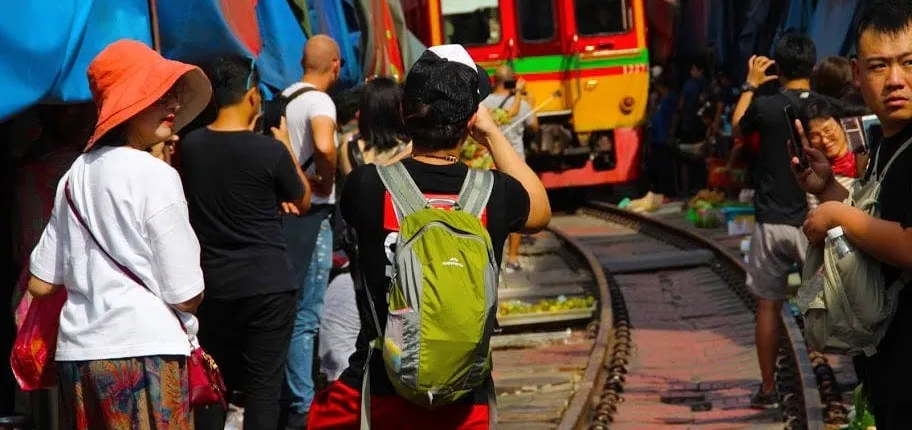 Railway market, floating market, salt farm and cycling tour from Hua Hin