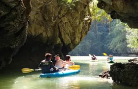 Full-day sea kayaking guided island tour from Khao Lak