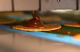 Kamphuisen syrup waffle factory entrance with waffle and drink tasting