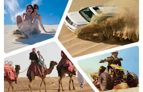 Desert safari, Dune bashing, sandboarding, camel, ATV Option
