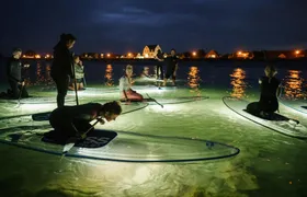 Illuminated glassSUP night tour in Kiel and surrounding areas